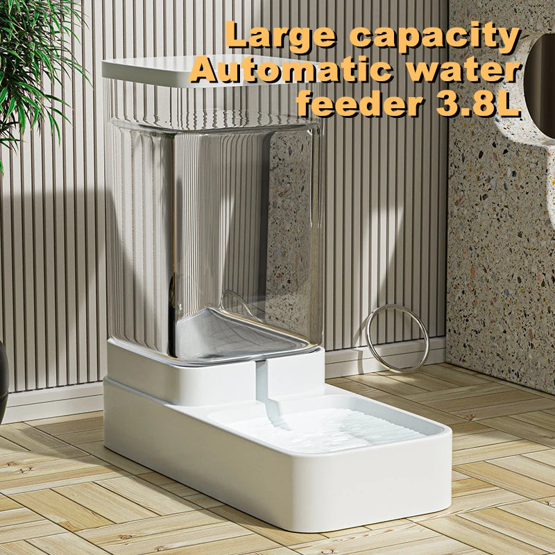 Large Capacity Automatic Gravity Pet Feeder and Water Dispenser Dual Bowl Leak Proof for Cats Dogs Home Travel Feeding Station